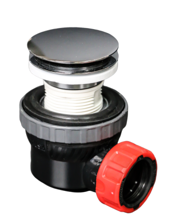 Mondiaz Ruimte besparende click sifon 6,7cm hoog rond chroom messing