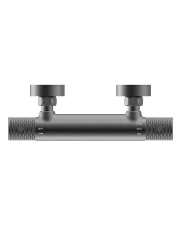 Wiesbaden Ribbd thermostatische douchemengkraan hartafstand 15 cm gunmetal