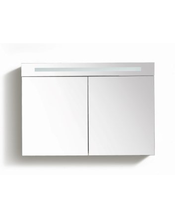 Sani DeLuxe BM spiegelkast met LED verlichting incl. opbouw stopcontact schakelaar 120 Zwart Wengé