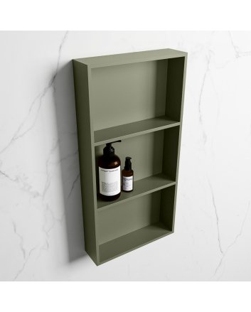 Mondiaz Easy Nis 59,5x29,5cm in solid surface kleur Army | Army. 3 vakken  geschikt voor in- of opbouw