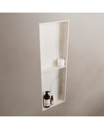 Mondiaz Easy Nis 59,5x29,5cm in solid surface kleur Ostra. 3 vakken  geschikt voor in- of opbouw