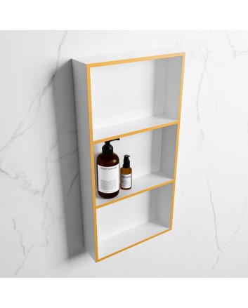 Mondiaz Easy Nis 59,5x29,5cm in solid surface kleur Ocher | Talc. 3 vakken  geschikt voor in- of opbouw