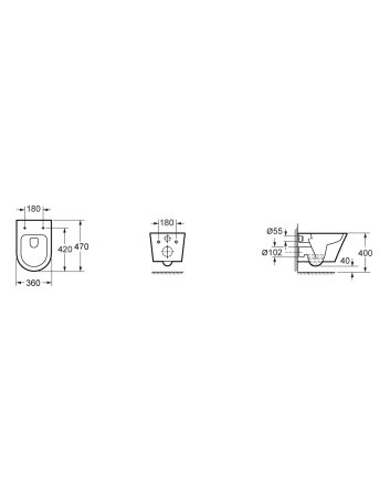 Vesta Junior wandcloset rimless verkort Shade slim toiletzitting softclose en quick release mat zwart