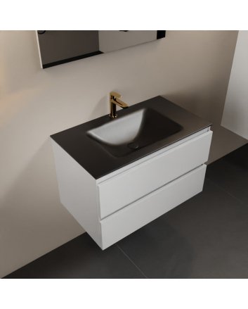 Mondiaz Aivy 80cm badmeubel Talc, wastafel Urban solid surface midden 1 kraangat