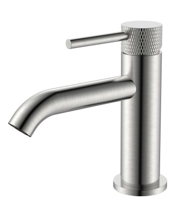 Ribbd fonteinkraan 1/2" geborsteld staal