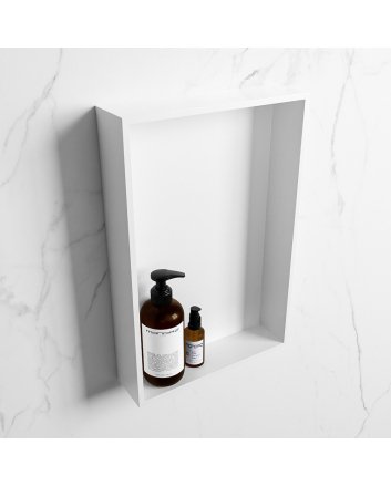 Mondiaz Easy Nis 44,5x29,5cm in solid surface kleur Talc | Talc. 1 vak geschikt voor in- of opbouw