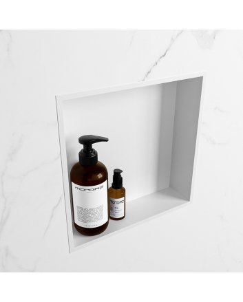 Mondiaz Easy Nis 29,5x29,5cm in solid surface kleur Talc | Talc. 1 vak  geschikt voor in- of opbouw