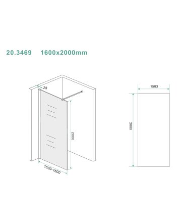Slim glasplaat 1600 x 2000 x 8 mm nano rookglas