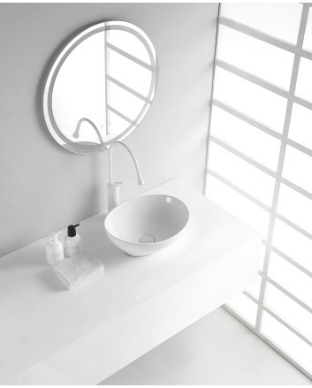 Barco waskom ovaal 40 x 33 x 14,5 cm keramiek glans wit