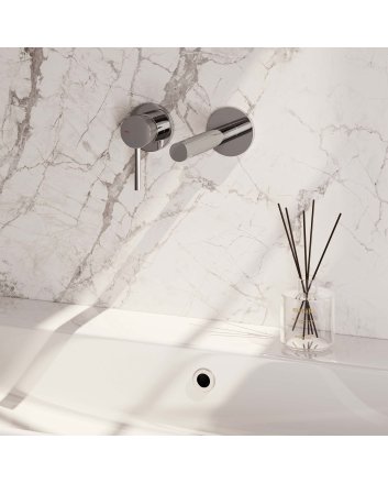 BRAUER Chrome Carving inbouw wastafelmengkraan met rechte uitloop en rozetten model A2 chroom