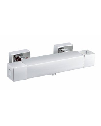 Sani DeLuxe Douchemengkraan opbouw thermostatisch vierkant Chroom