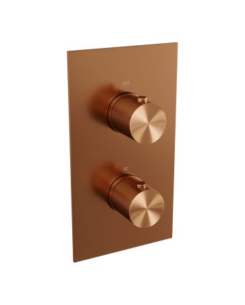 BRAUER Copper Carving 3-weg inbouwthermostaat met in- en afbouwdelen koper geborsteld PVD