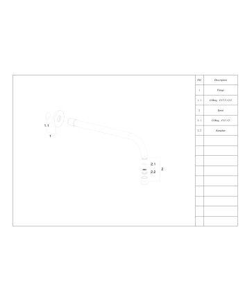 SLIM 18mm uitloop rond 25cm 1/2" mat zwart