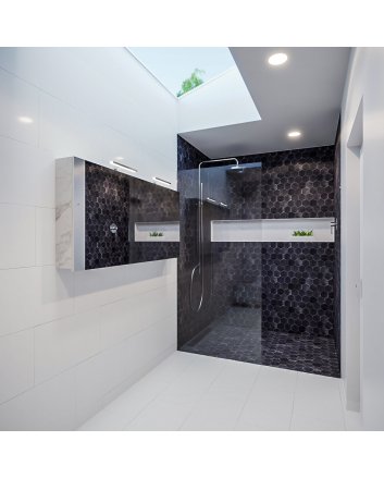 Mondiaz Cubb spiegelkast 150x70x16cm kleur carrara met 3 deuren