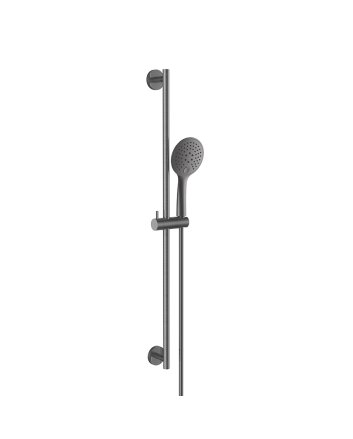 UniMatch glijstangset compleet met handdouche 3 standen Ø 12 cm gunmetal