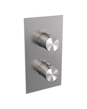 BRAUER Brushed Edition thermostatische inbouw regendouche 3-weg omstelling SET 44 met 30 cm douchekop en rechte muurarm en 3-standen handdouche en doucheslang en geïntegreerde glijstang RVS geborsteld PVD