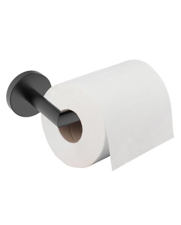 Alonzo toiletrolhouder met vaste arm mat zwart