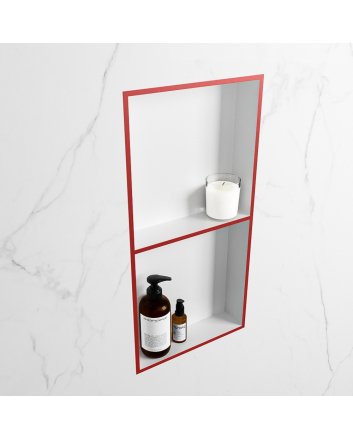 Mondiaz Easy Nis 59,5x29,5cm in solid surface kleur Fire | Talc. 2 vakken geschikt voor in- of opbouw