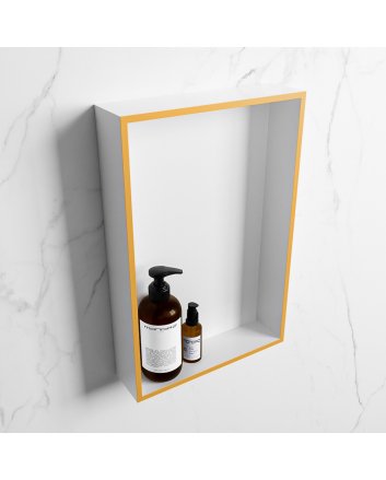 Mondiaz Easy Nis 44,5x29,5cm in solid surface kleur Ocher | Talc. 1 vak geschikt voor in- of opbouw