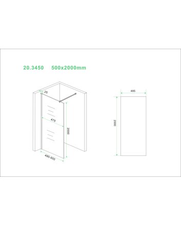 Slim glasplaat 500 x 2000 x 8 mm nano helder glas