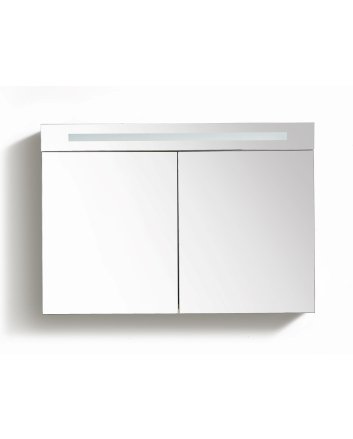 Sani DeLuxe Spiegelkast met LED verlichting incl. opbouw stopcontact schakelaar 120 Hoogglans Antraciet