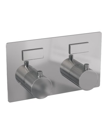 BRAUER Chrome Carving 2-weg inbouwthermostaat met drukknoppen met in- en afbouwdelen chroom
