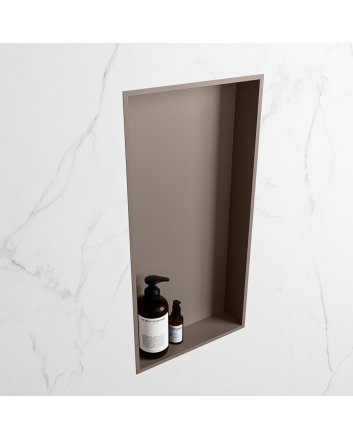 Mondiaz Easy Nis 59,5x29,5cm in solid surface kleur Smoke | Smoke. 1 vak  geschikt voor in- of opbouw