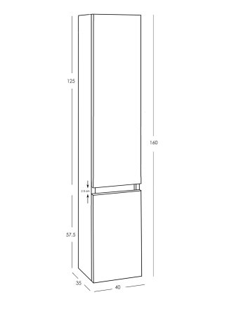 Bologna kolomkast 160x40x35 Nato
