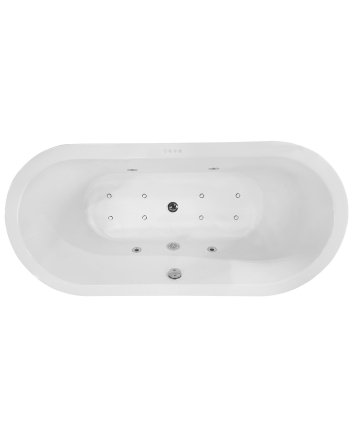 Libero vrijstaand whirlpool ligbad 170x80 cm acryl glans wit met waste chroom