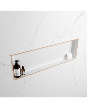 Mondiaz Easy Nis 89,5x29,5cm in solid surface kleur Rosee | Talc. 1 vak  geschikt voor in- of opbouw