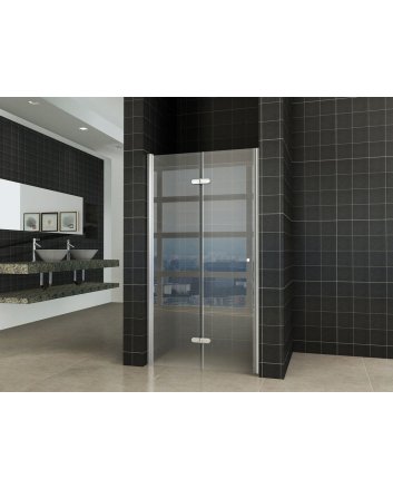 Maki nisdeur vouwbaar links 1000 x 2000 x 8 mm nano helder glas/chroom