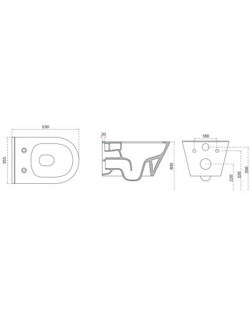 Stereo wandcloset rimless met bidetkraan warm en koudwater mat zwart