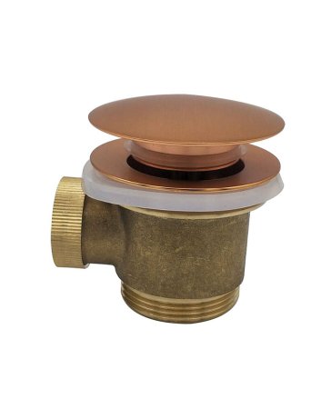 Caral clickwaste afvoerplug vrijstaand bad 1 1/2" geborsteld koper
