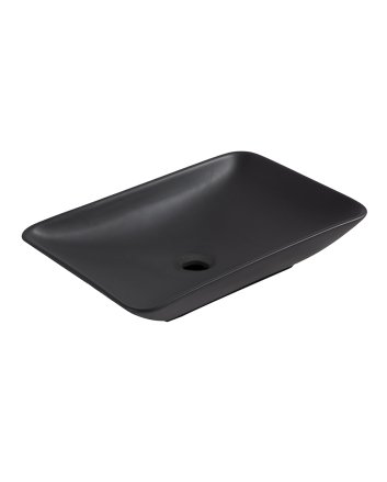 Karé waskom rechthoekig 58 x 36 x 11,5 cm keramiek mat zwart
