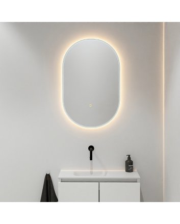 Mondiaz Glow spiegel ovaal 45x90cm Greey Bewegingssensor LED verlichting rondom