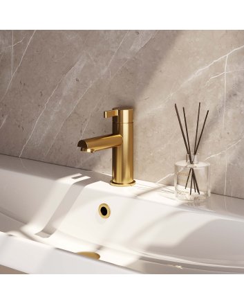 BRAUER Gold Edition lage opbouw wastafelmengkraan model E goud geborsteld PVD