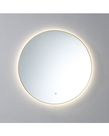 Sani DeLuxe Ronde spiegel Goud Geborsteld met LED verlichting, 3 kleur instelbaar & dimbaar 100 incl. spiegelverwarming
