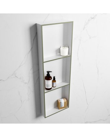 Mondiaz Easy Nis 89,5x29,5cm in solid surface kleur Army | Talc. 3 vakken geschikt voor in- of opbouw