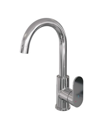 BRAUER Chrome Edition hoge opbouw wastafelmengkraan met draaibare ronde uitloop model C chroom