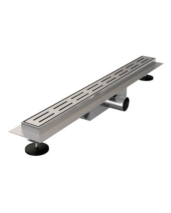 BRAUER Douchegoot Small met standaard rooster en flens 5 x 60 RVS geborsteld