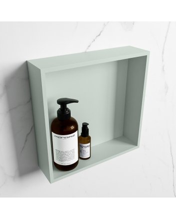 Mondiaz Easy Nis 29,5x29,5cm in solid surface kleur Greey | Greey. 1 vak geschikt voor in- of opbouw