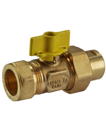 Riko gaskogelkraan 22 mm knel x 1/2 binnendraad