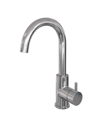 BRAUER Chrome Edition hoge opbouw wastafelmengkraan met draaibare ronde uitloop model B chroom