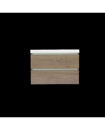 Sani DeLuxe Trendline basic onderkast met greeplijst aluminium 80 tabak oak