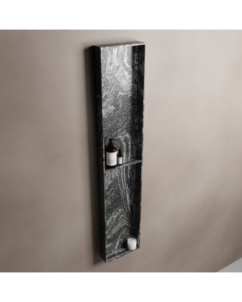 Mondiaz Easy Nis 89,5x29,5cm in solid surface kleur Lava. 2 vakken geschikt voor in- of opbouw