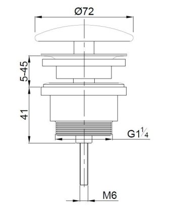Caral open afvoerplug 5/4'' geborsteld koper
