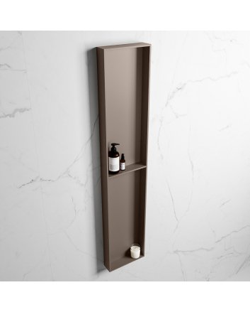 Mondiaz Easy Nis 89,5x29,5cm in solid surface kleur Smoke | Smoke. 2 vakken geschikt voor in- of opbouw