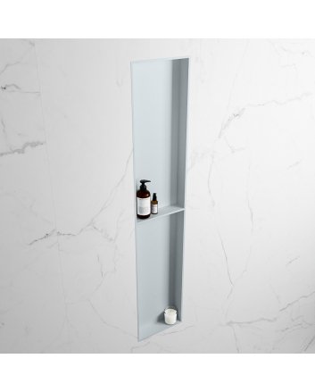 Mondiaz Easy Nis 89,5x29,5cm in solid surface kleur Clay | Clay. 2 vakken geschikt voor in- of opbouw