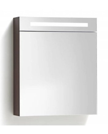 Sani DeLuxe BM spiegelkast met LED verlichting incl. opbouw stopcontact schakelaar 60 Grey Oak, rechterkant scharnier