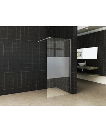 Slim glasplaat 1400 x 2000 x 8 mm nano helder glas met melkglas middenband